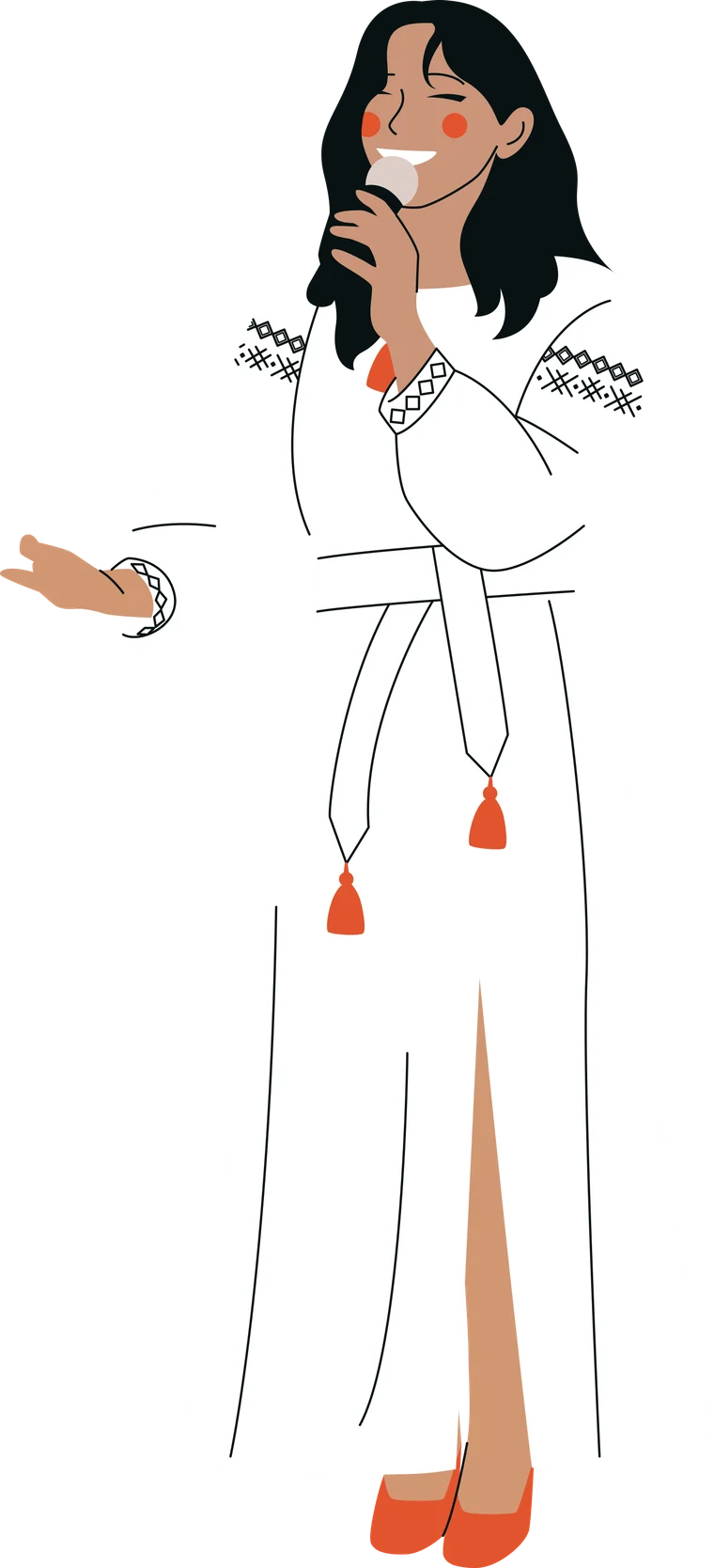 Illustrated singer holding a microphone